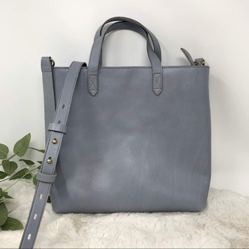 Madewell mini Transport Blue gray Leathe Crossbody